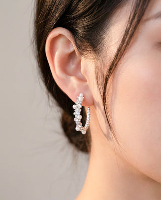 Pearl Starlight Hoops Earring