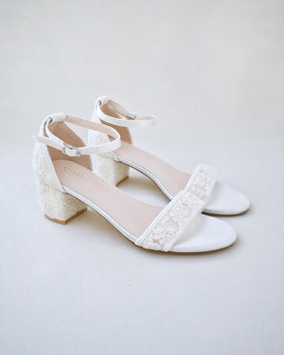 ivory crochet lace wedding heel sandals