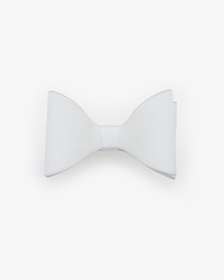 White Satin Tuxie Bow Barrette, Bridal Hair Accessory, Bridesmaid Gift, Wedding Clip