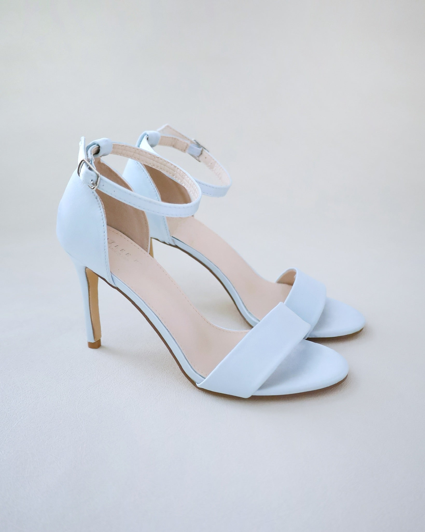 Light blue satin heels outlet