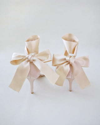 Satin High Heel Evening Sandals with Wrapped Ankle Tie