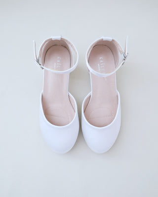 Girls Satin Block Heel