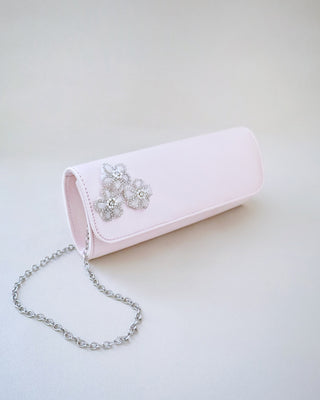 Satin Evening Clutch with Chassia FlowersClutch