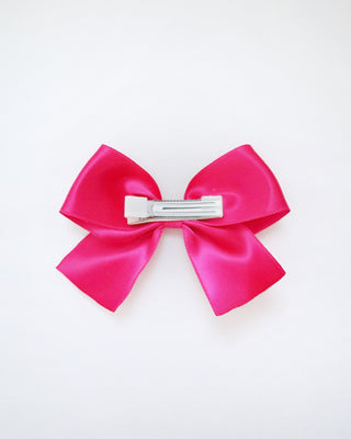 Gold Rock Glitter Mary Jane Flats with Fuchsia Satin Bow