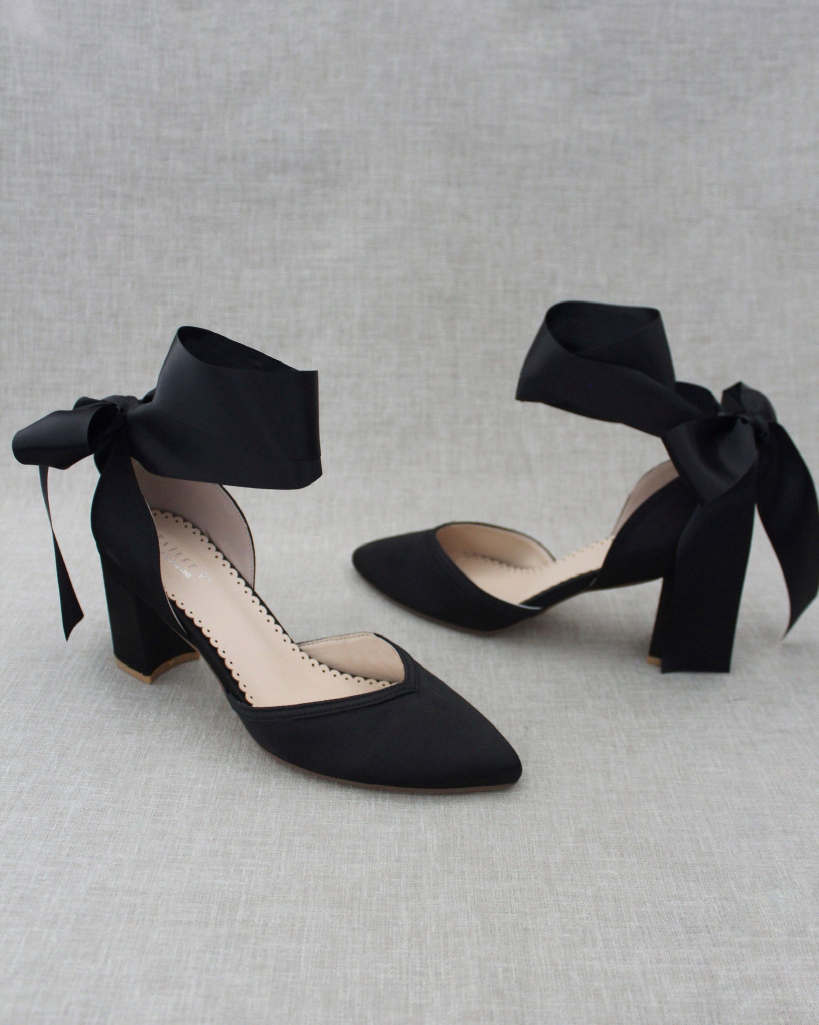 Ankle Wrap Tie Evening Block Heels Bridesmaids Shoes Prom Shoes 6 Wrapped Sheer Tie