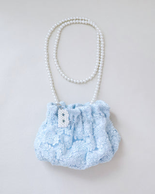 Cleo Pearl Lace Mini Pouch with Pearl InitialClutch