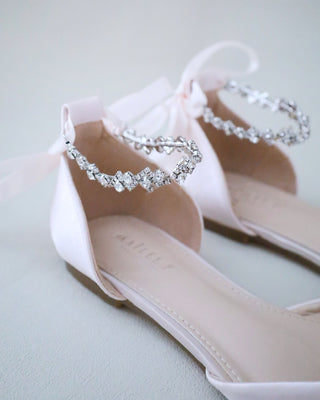 Dusty Pink Bridesmaids Satin Flats