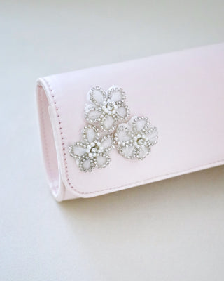 Satin Evening Clutch with Chassia FlowersClutch