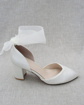 Ankle Wrap Tie Wedding Block HeelsWomen Shoes