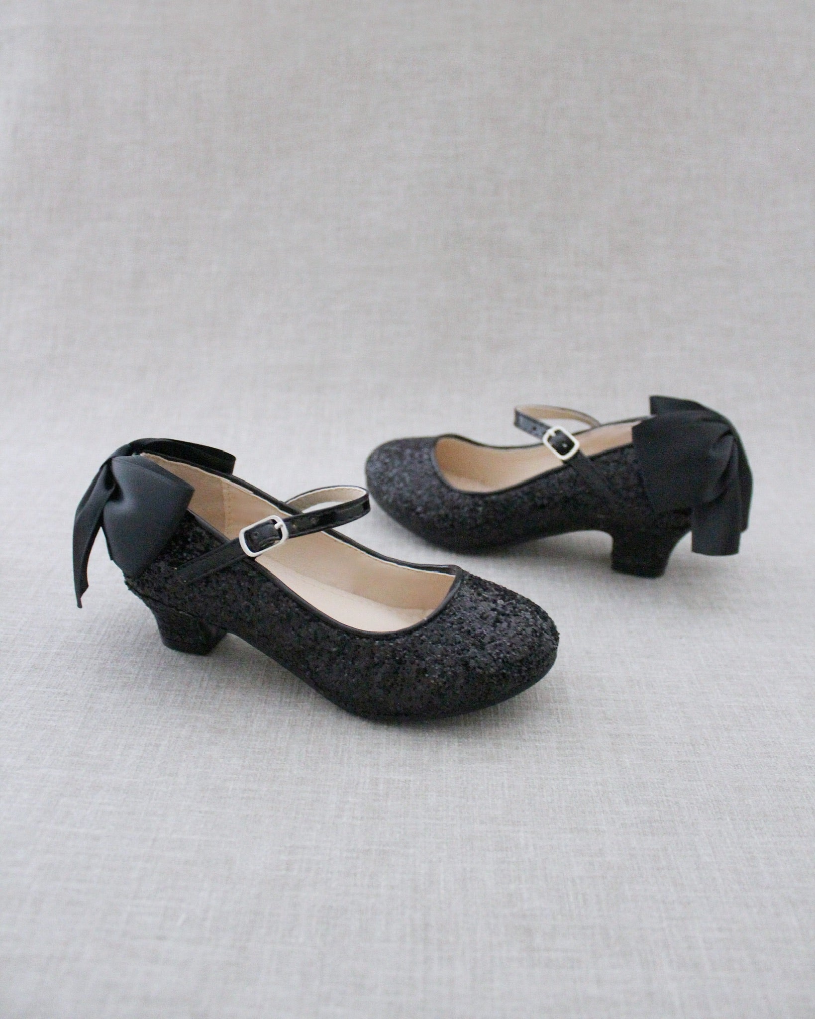 Rock Glitter Mary Jane Heels with Satin Bow for Girls Rock Glitter Mary Jane Heels with Satin Bow for Girls