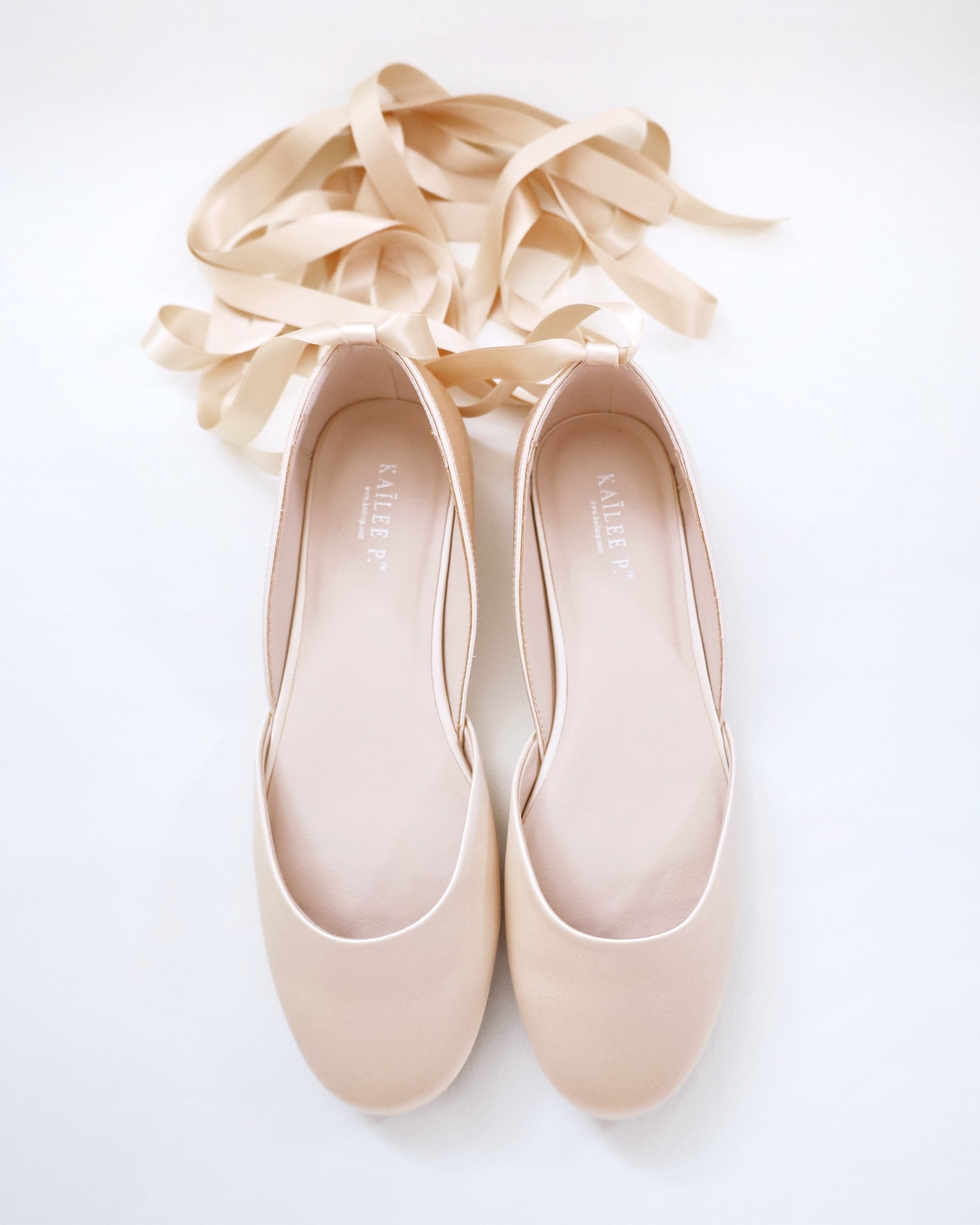 Satin Round Toe Evening Flat with Ballerina Lace Up, Bridesmaids Shoes Satin Round Toe Evening Flat with Ballerina Lace Up, Bridesmaids Shoes