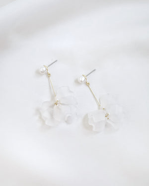 Frosted Petal Drop Earring