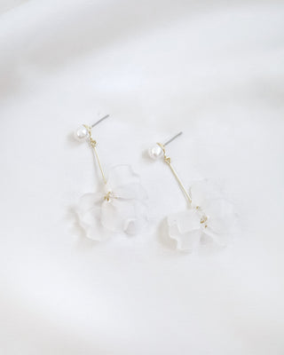 Frosted Petal Drop Earrings