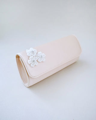 Satin Evening Clutch with Chassia FlowersClutch