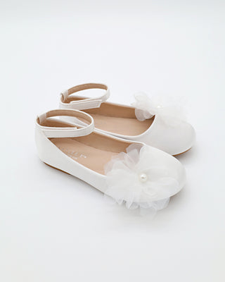 Satin Ballet Flats with Ophelia Flowers