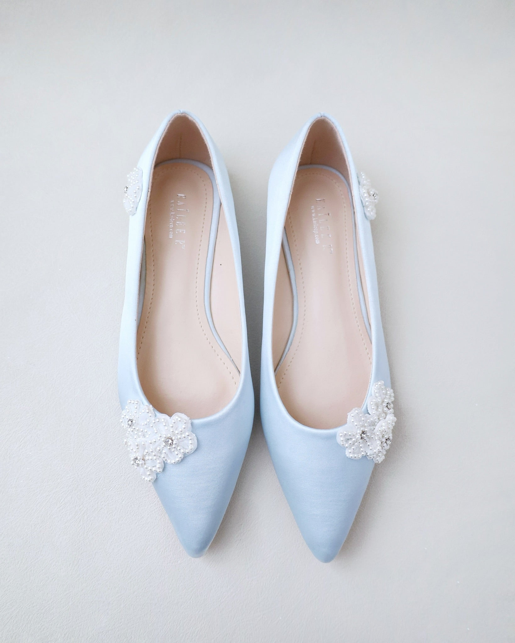 Wedding Flats with All Pearls Chassia Flowers Bridal Shoes 6.5