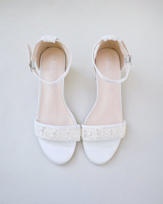 ivory crochet lace wedding heel sandals