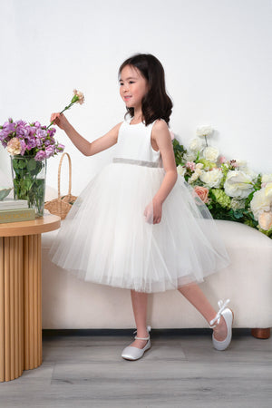 Flower Girl Dress with Rhinestones Sash