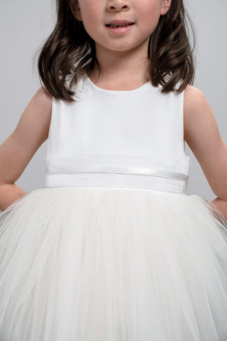 Flower Girl Dress with Chiffon and Satin Sash