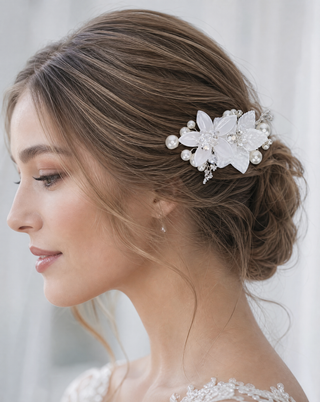 Frosted Bloom Hair Clips