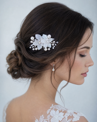 Frosted Bloom Hair Clips