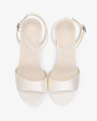Satin Platform Block Heel Wedding SandalsWomen Shoes