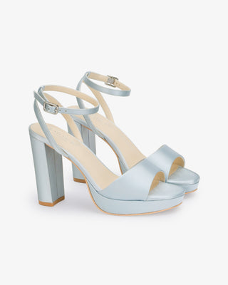 Satin Platform Block Heel Wedding SandalsWomen Shoes