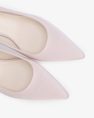 Satin Pointy Toe Low Block Heels Evening PumpsWomen Shoes