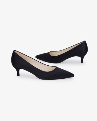 Satin Kitten Heel Pointy Toe Evening PumpWomen Shoes