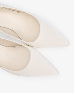 Satin Pointy Toe Slingback Wedding Pumps