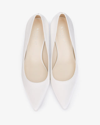Satin Pointy Toe Wedding Flats, Women Shoes