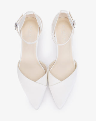 Satin Pointy Toe Low Block Heels Wedding ShoesWomen Shoes