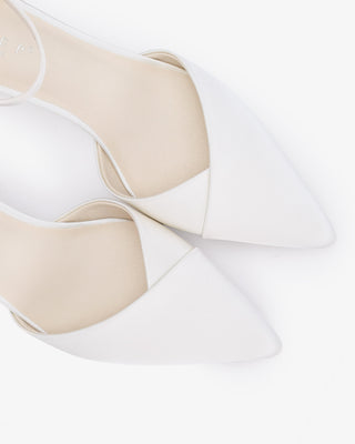 Satin Pointy Toe Low Block Heels Wedding ShoesWomen Shoes