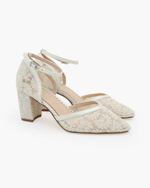 Lace Block Heel For Weddings