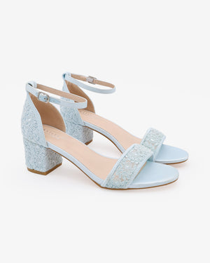 Crochet Lace Block Heel Wedding Sandals