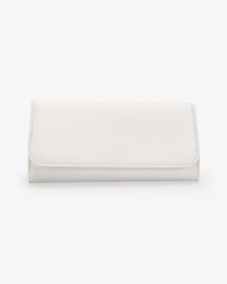 Ivory Satin Wedding Clutch with Magnetic Closure and Shoulder Length Chain