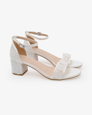 Crochet Lace Block Heel Wedding Sandals