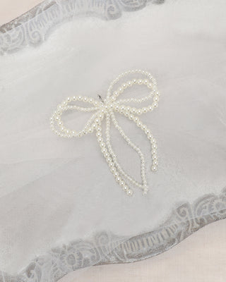 Double Pearl Bows Wedding Shoe Charms