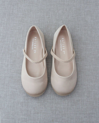 Satin Mary Jane Flats