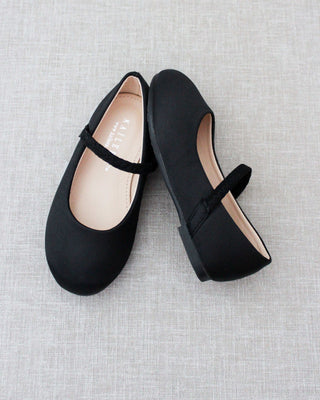 Black Mary Jane Girls Flats