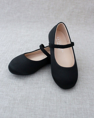 Black Mary Jane Girls Flats