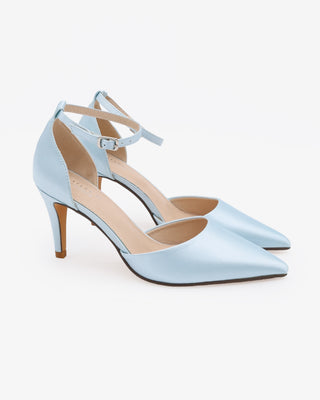 Light Blue Simple Satin Wedding Heels