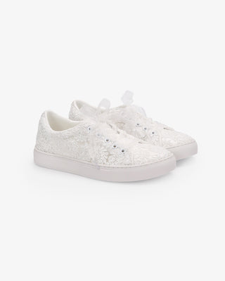 Crochet Lace Wedding Platform Sneakers