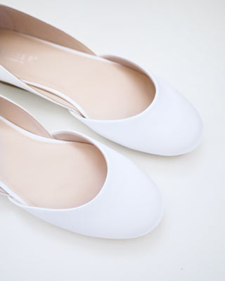 Satin Round Toe Bridal Flat with Ballerina Lace Up
