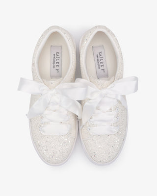 White Rock Glitter Wedding Platform Sneakers