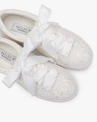 White Rock Glitter Wedding Platform Sneakers