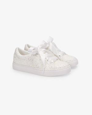 White Rock Glitter Wedding Platform Sneakers