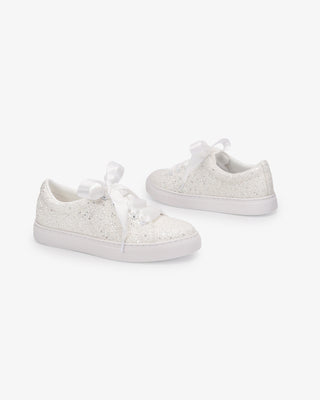 White Rock Glitter Wedding Platform Sneakers