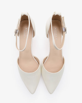 Satin Pointy Toe Kitten Low Heel Wedding ShoesWomen Shoes