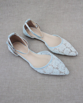 light blue lace wedding shoes